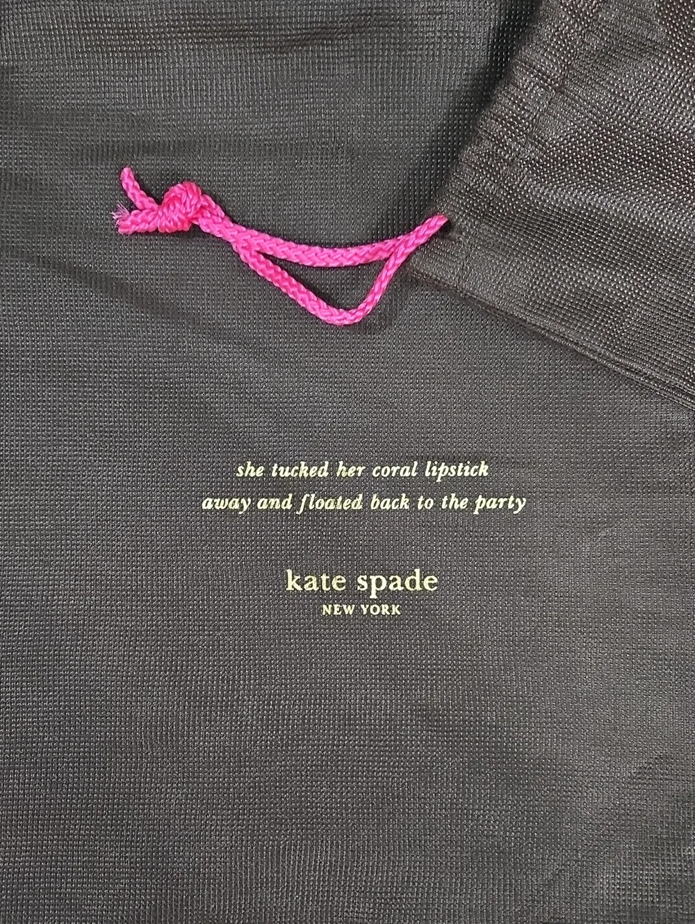 19.5×17 kate spade Brown dustbag with pink drawstring